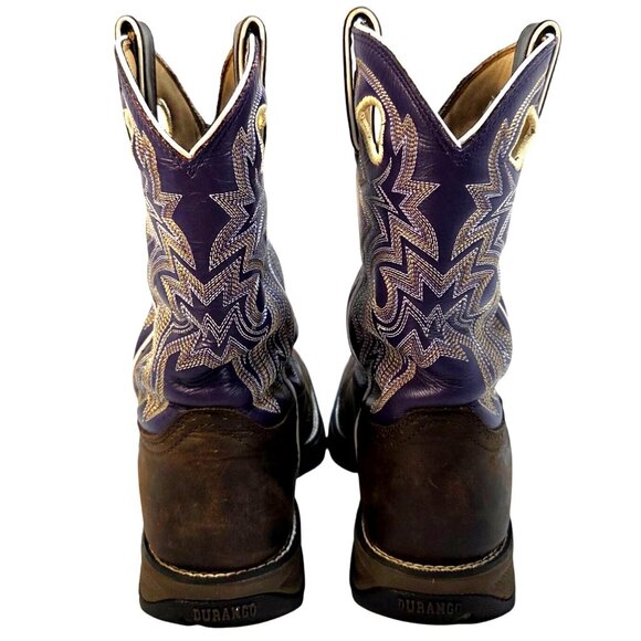 Durango Lady Rebel Twilight 'N Lace Womens Western Boots Size 10M Purple & Brown - Picture 4 of 7